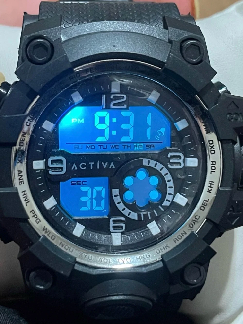 Activa Endurance X Invicta Men's Digital Watch - 54.5mm. Black with white